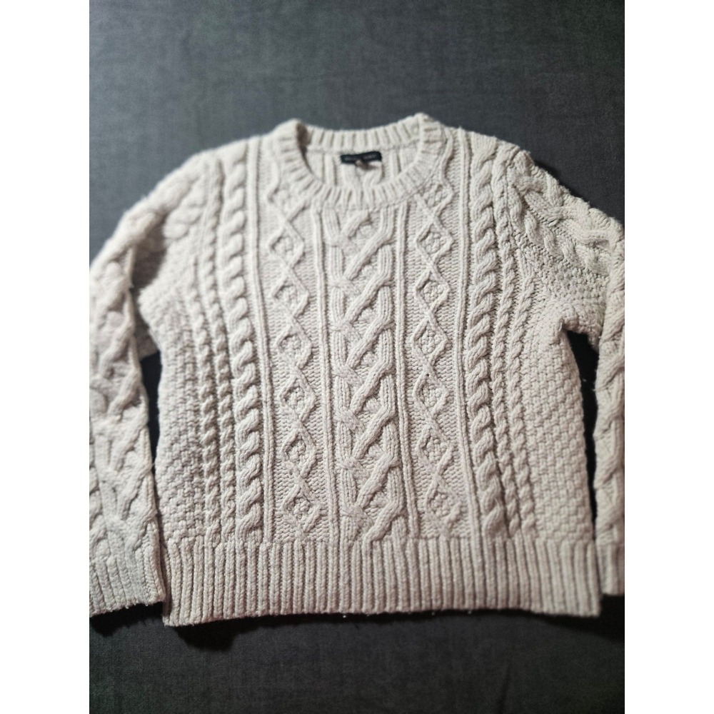 Banana Republic Sweater Womens M Cable Knit Wool Blend Aran Chunky Fisherman
